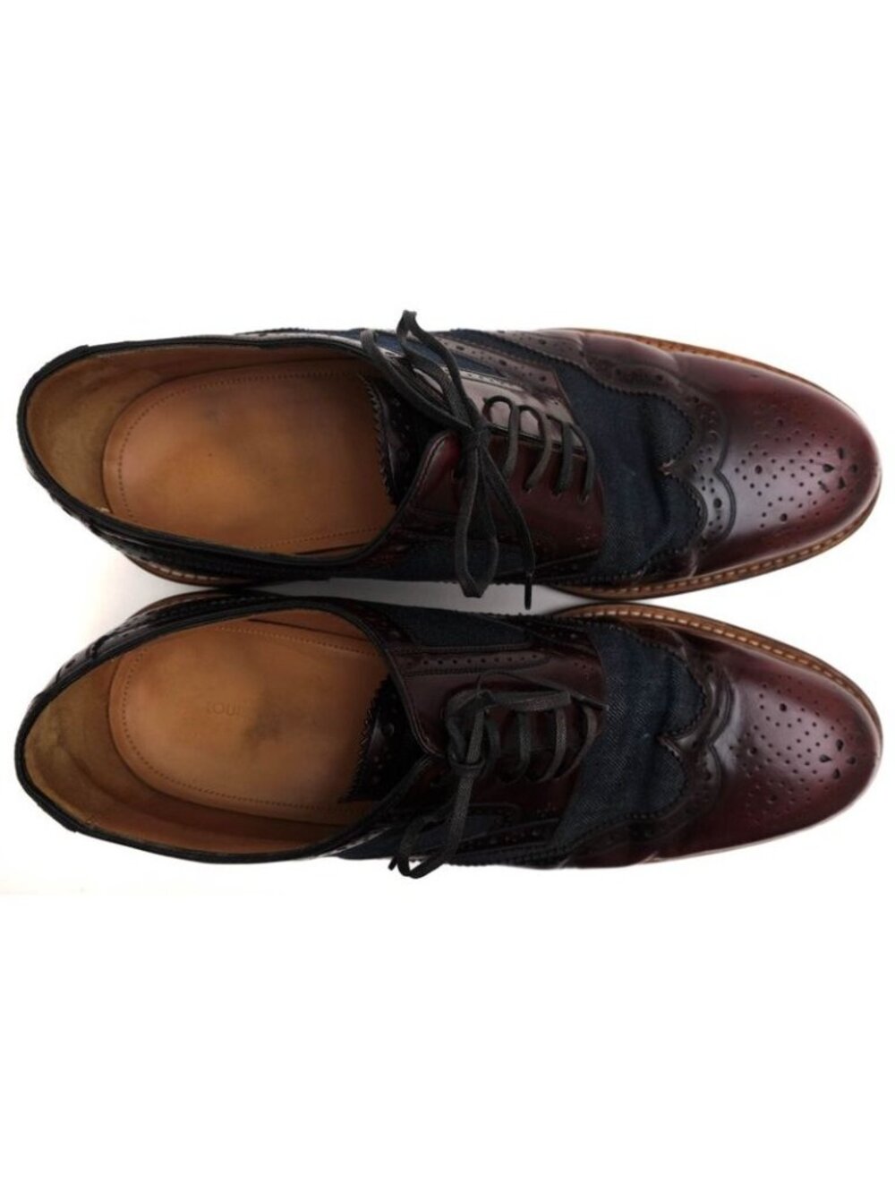 Louis Vuitton Shoes Business Men Cotton Canvas Leather Red Brown - Picture 5 of 8